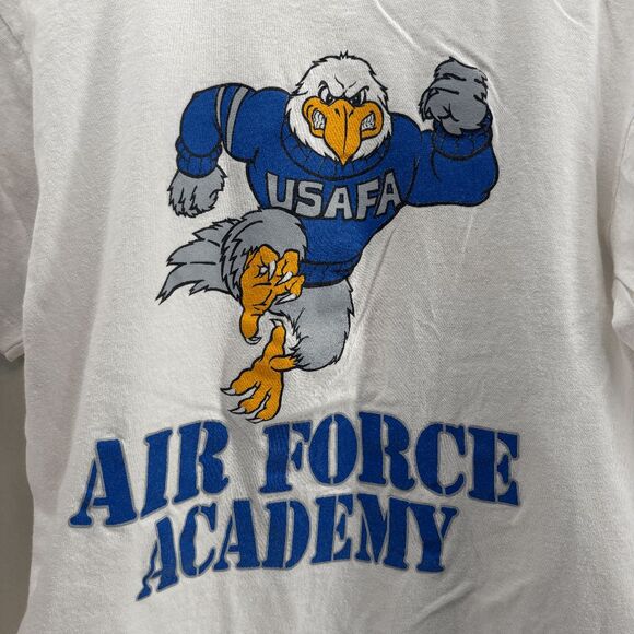 VTG Air Force Academy 80s 90s Fighting Falcon Mascot Shirt Artex Tag USA Size M - Picture 1 of 5